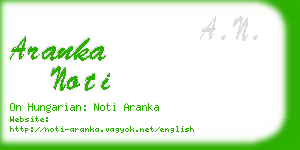 aranka noti business card